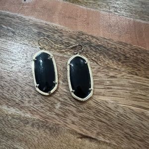 Kendra Scott Elle Gold Drop Earrings in Black